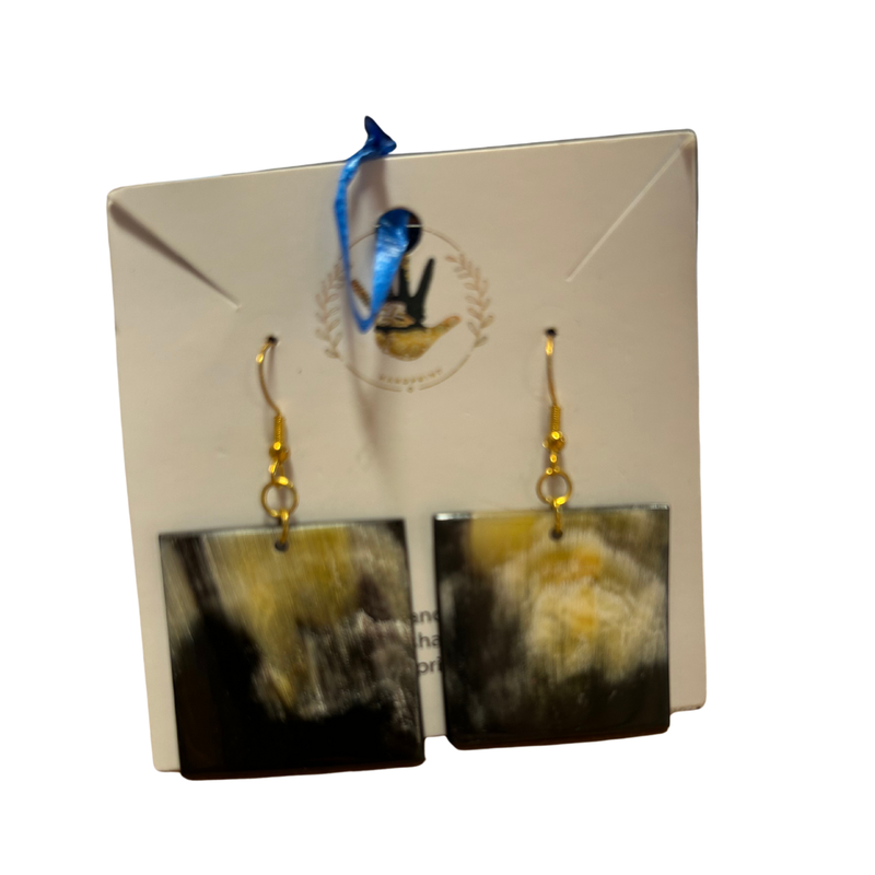 Cow Horn Earrings - Square