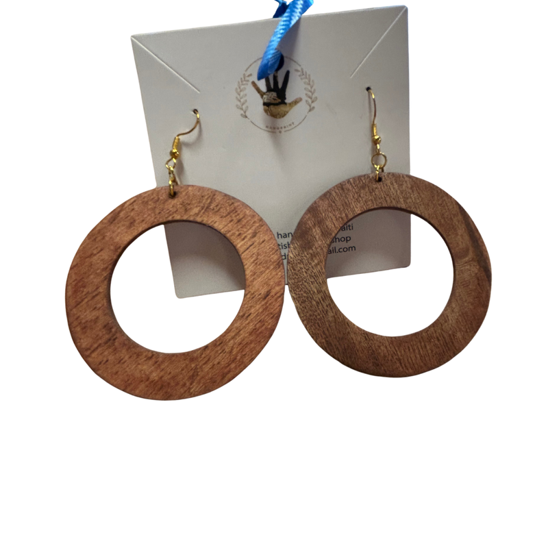 Wood Hoop Earrings - Large