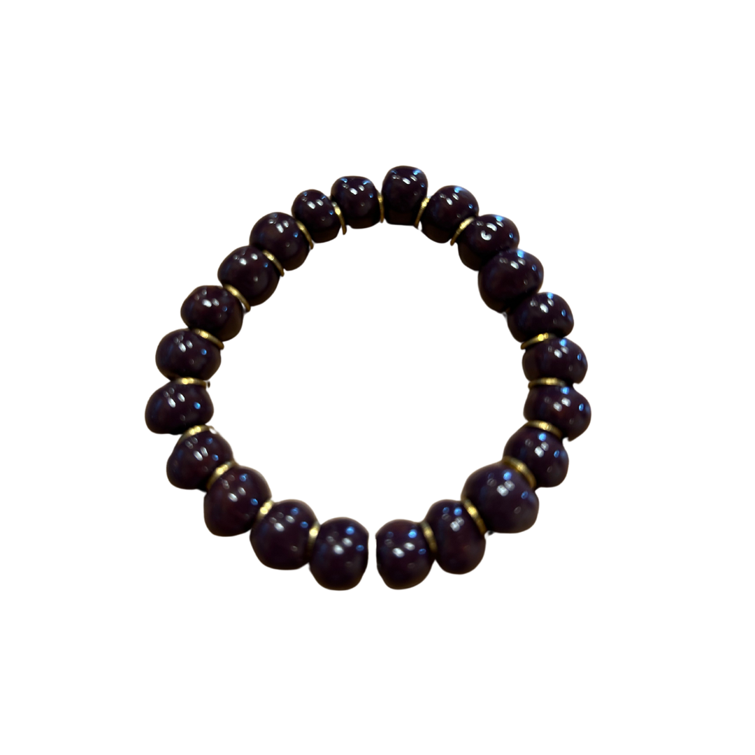 Clay Bead Bracelet - Plum Clay Bead Bracelet - Plum