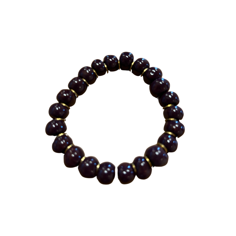 Clay Bead Bracelet - Plum