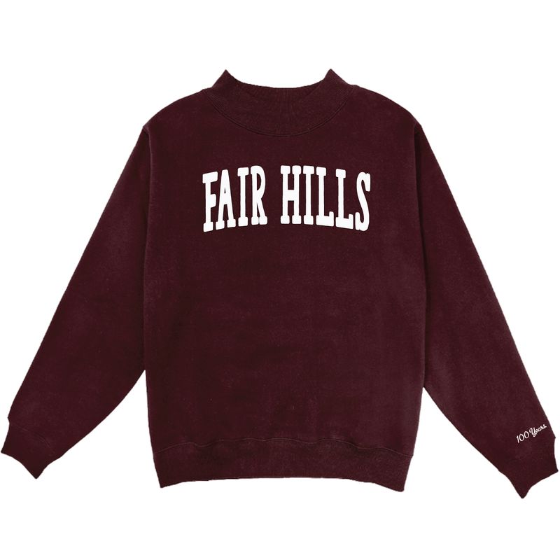 Women's Mock Neck Crew Sweatshirt with Felted Fair Hills (FH'26)