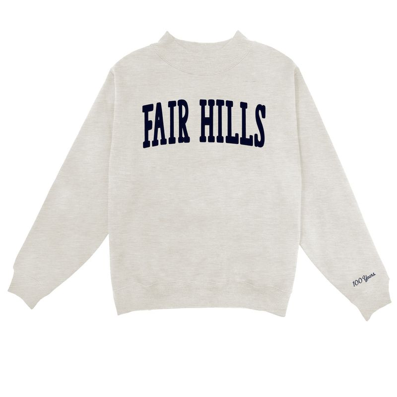 Women's Mock Neck Crew Sweatshirt with Felted Fair Hills (FH'26)