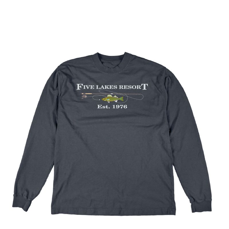 Adult Long Sleeve T-Shirt with Fishing Pole & Walleye (L5'26)