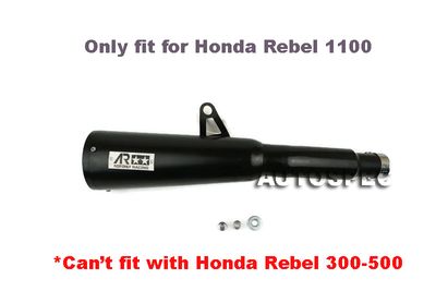 AODONLY Honda Rebel 1100 Two Brothers Slip On Exhaust - Low Mount - BLACK
