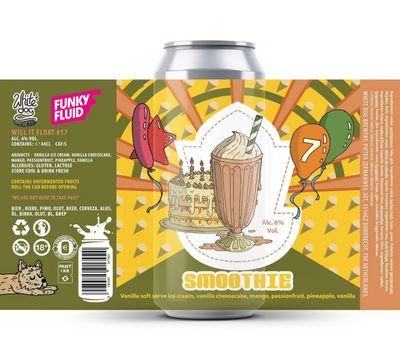 White Dog - Will it Float 17 Vanilla Softserve Ice cream, Cheesecake, Sweet Mango, Pineapple and Passionfruit Pulp Smoothie Sour 6% (Funky Fluid Collab)
