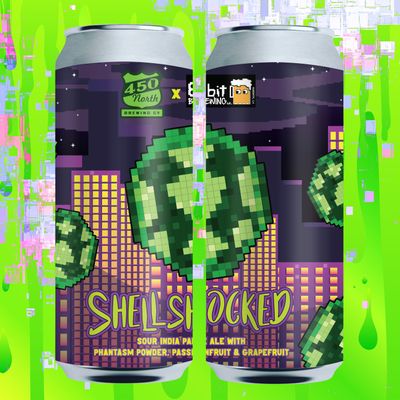 450 North Brewing Company - Shellshocked [Collab w/ 8 Bit Brewing] Phantasm powder, grapefruit, and passionfruit Sour IPA 7.6%