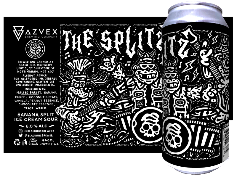 Black Iris - The Splitz Banana Split Ice Cream Sour 6% (Azvex Collab)