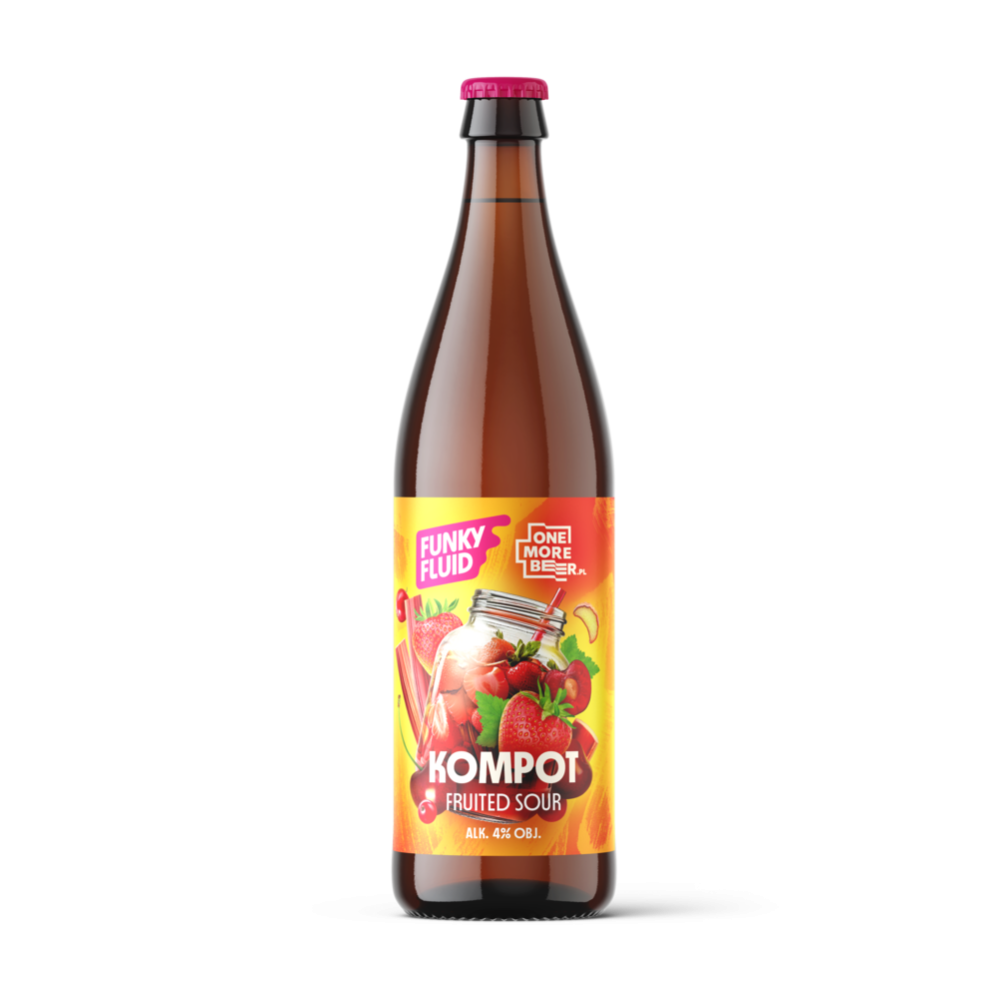 Funky Fluid - Kompot Fruit Strawberry, Cherry &amp; Rhubarb Sour 4%