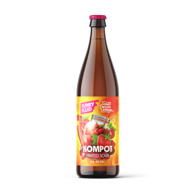 Funky Fluid - Kompot Fruit Strawberry, Cherry &amp; Rhubarb Sour 4%