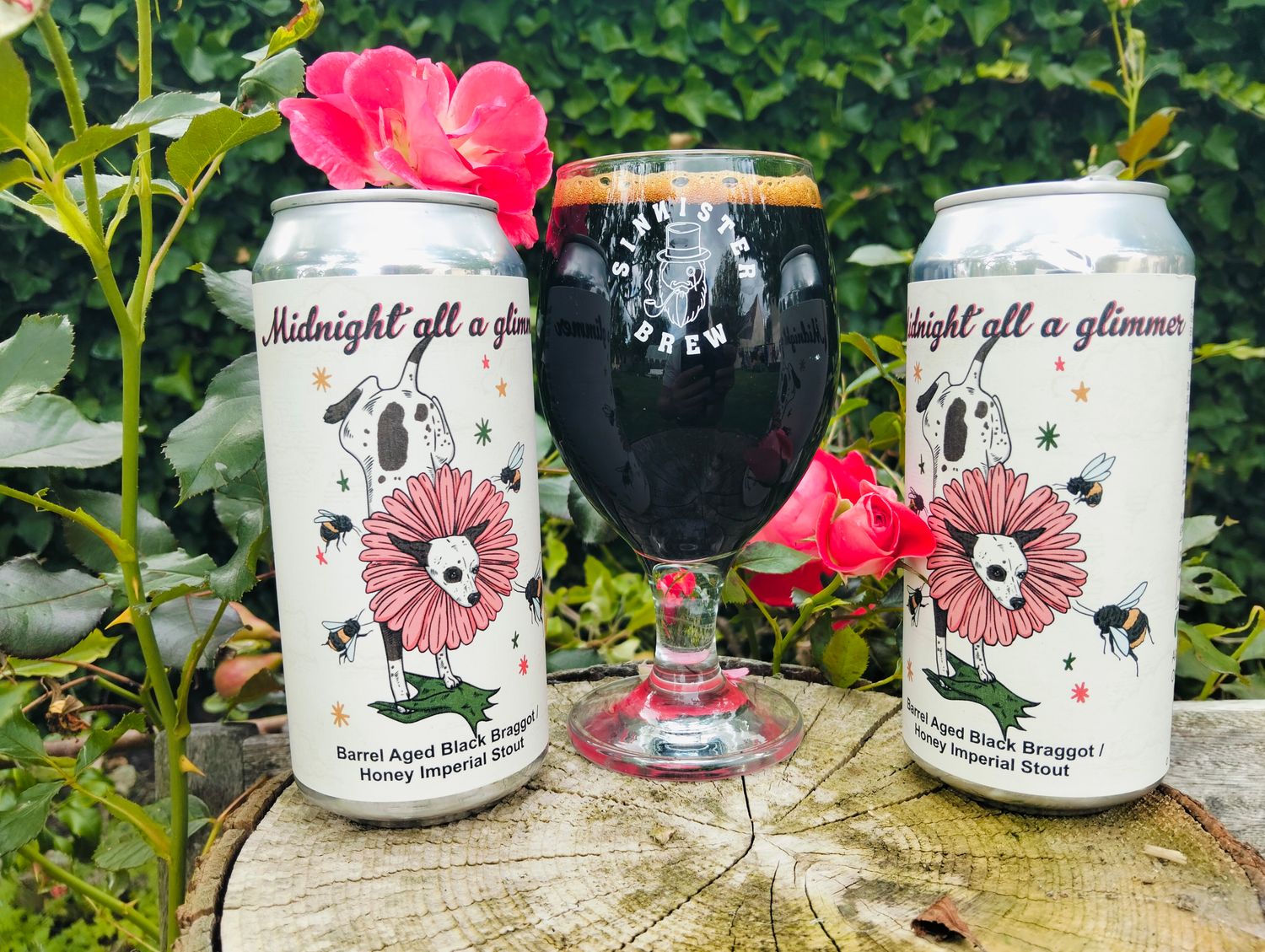 Sinnister Brew- Midnight All A Glimmer Barrel Aged Black Braggot/Honey Imperial Stout 12.1%