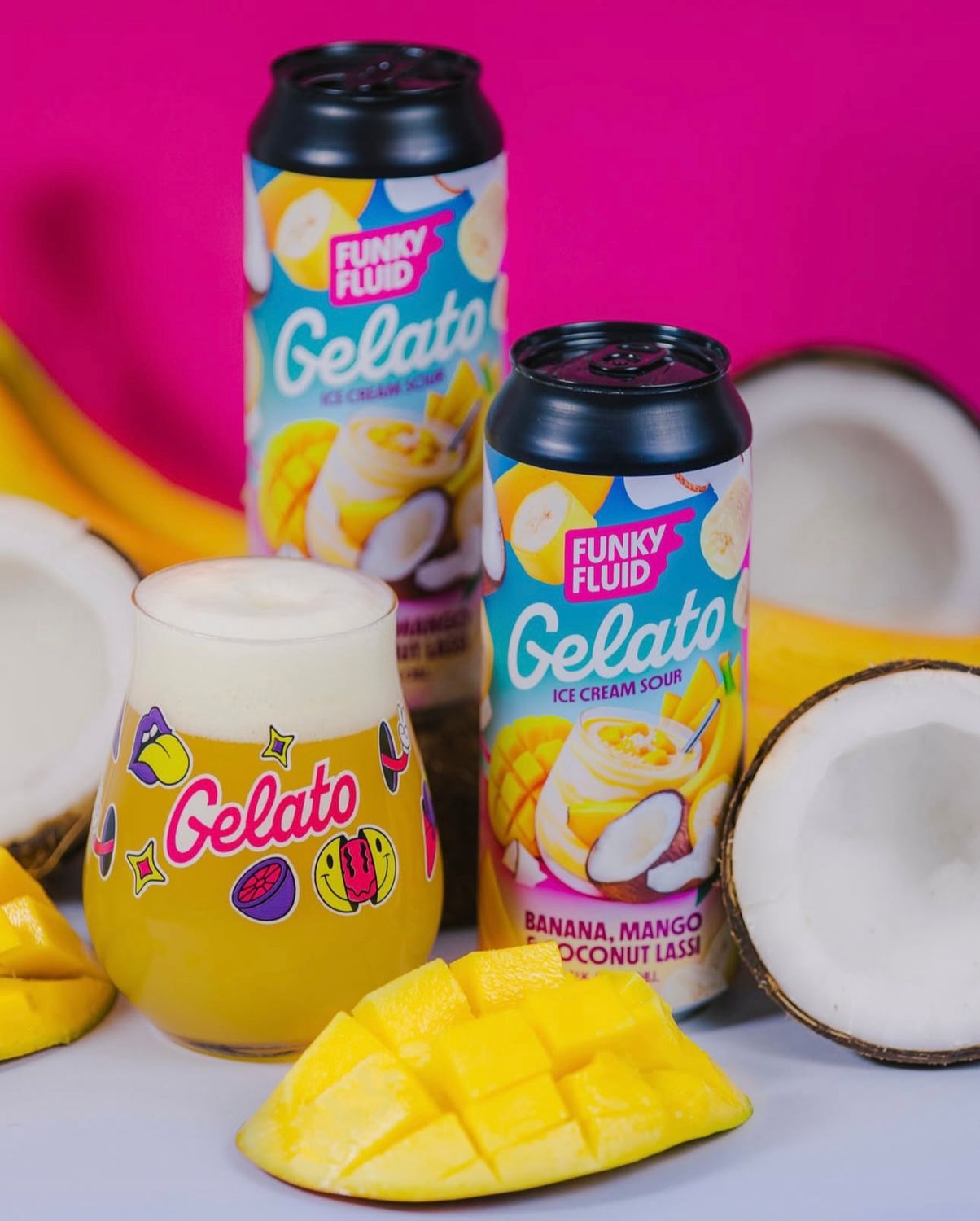 Funky Fluid - Gelato: Banana, Mango &amp; Coconut Lassi Ice Cream Sour 5.5%