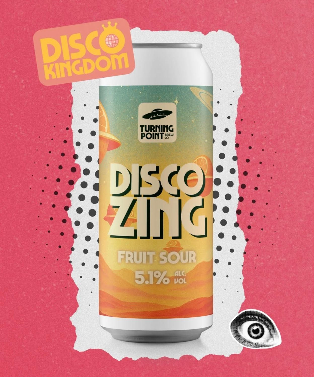 Turning Point - Disco Kingdom Disco Zing Passionfruit, Apricot and Peach Fruit Sour  5.1% PRE-ORDER ITEM SHIPPING AND CLICK AND COLLECT  FROM 29TH AUGUST