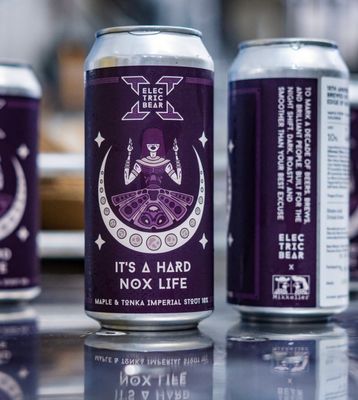 Electric Bear - 10th Birthday Beer It&#39;s A Hard Nox Life Maple &amp; Tonka Imperial Stout 10% (Mikkeller Collab)