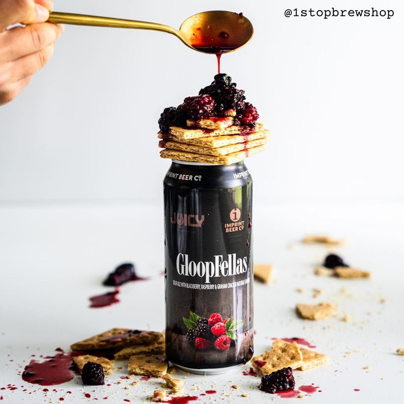 Imprint Beer Co - Gloopfellas Raspberries, Blackberries, and Graham Crackers Smoothie Sour 6.5%  [Collab w/ Mortalis, The Answer &amp; Juicy) THIS BEER WILL BE SHIPPED AND AVAILABLE FOR CLICK AND COLLECT