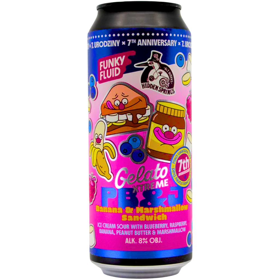 Funky Fluid - Gelato XTREME PB&amp;J Banana &amp; Marshmallow Sandwich Sour 8%