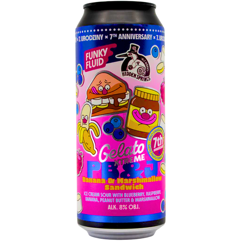Funky Fluid - Gelato XTREME PB&amp;J Banana &amp; Marshmallow Sandwich Sour 8%