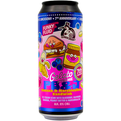Funky Fluid - Gelato XTREME PB&amp;J Banana &amp; Marshmallow Sandwich Sour 8%