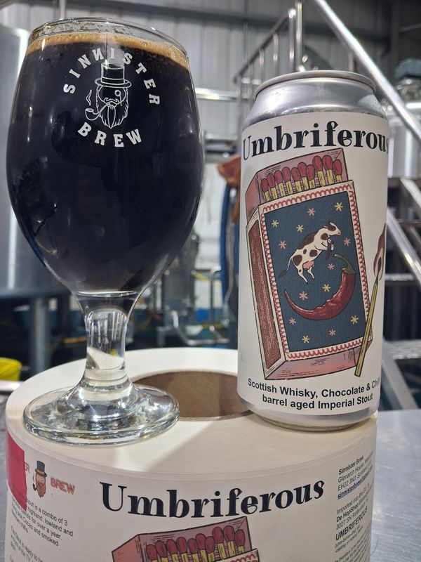 Sinnister Brew - Umbriferous Scottish Whiskey, ChillI &amp; Chocolate Barrel Aged Imperial Stout 10.6%