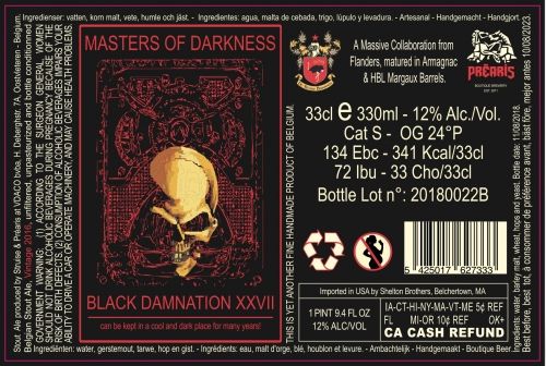 De Struise Brouwers - Black Damnation XXVII: Masters of Darkness PT 2 2019 Vintage Stout 12%
