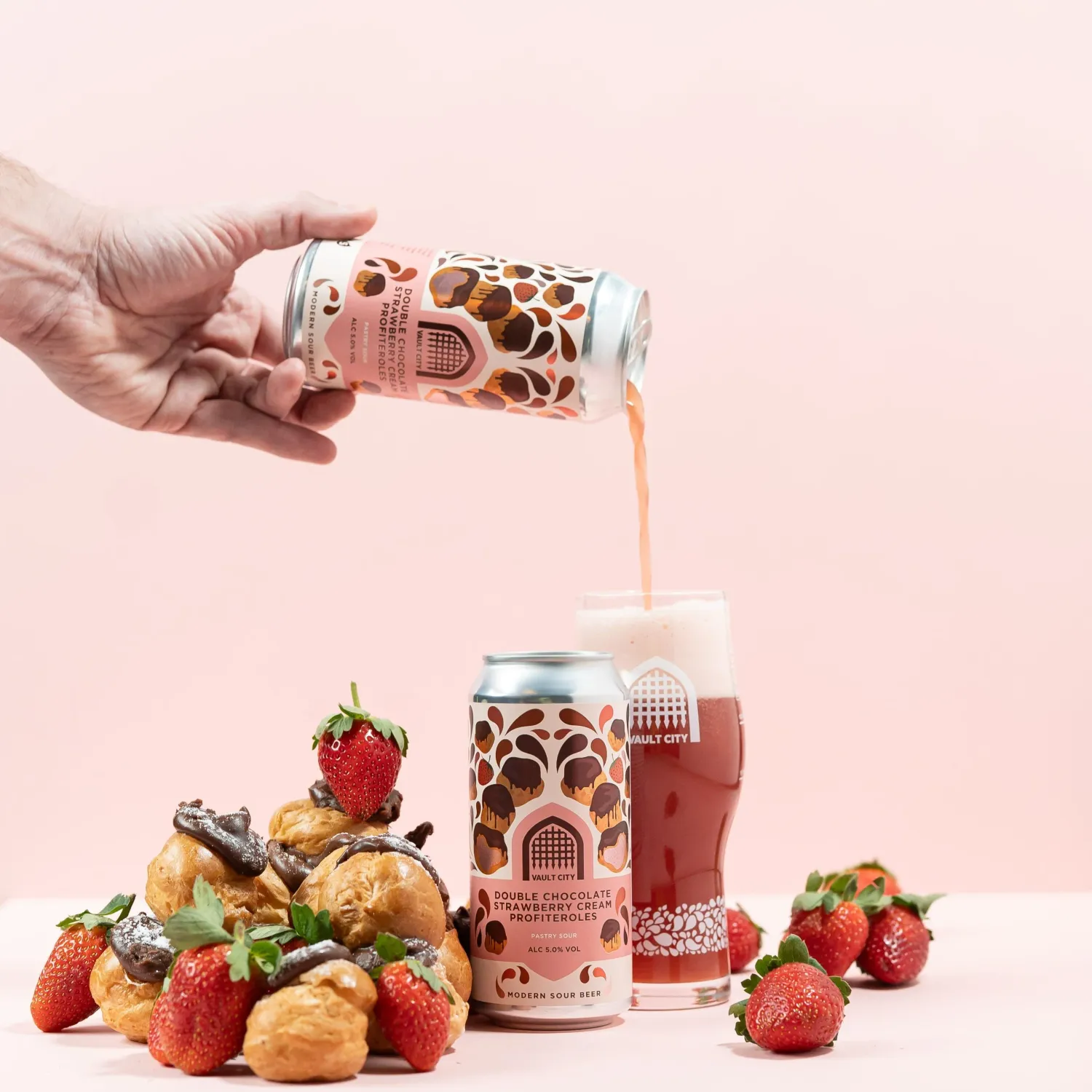 Vault City  - Double Chocolate Strawberry Cream Profiteroles Sour 5%