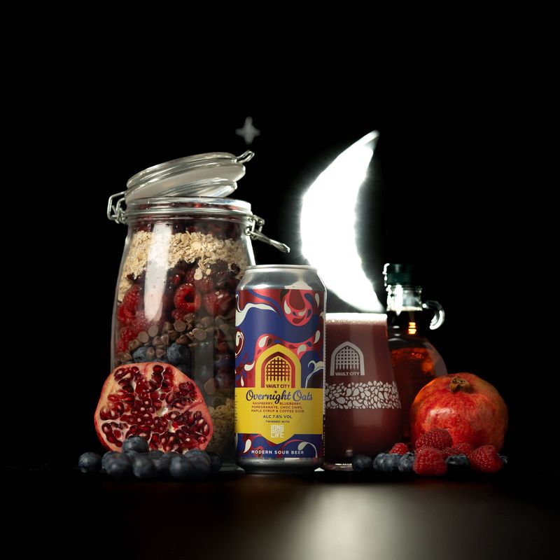 ​Vault City  - Overnight Oats (Raspberry, Blueberry, Pomegranate, Chocolate Chips, Maple Syrup &amp; Coffee) - 7.6%