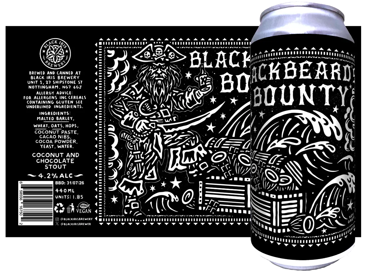 Black Iris - Blackbeard's Bounty Chocolate &amp; Coconut Stout 4.2%