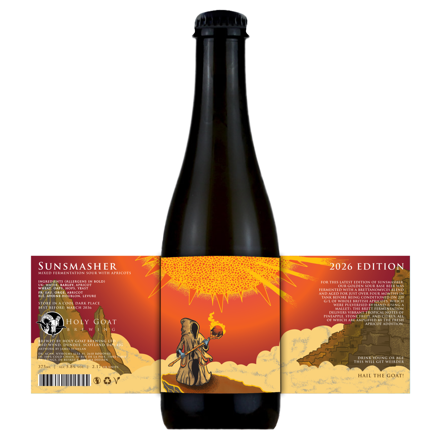 ​Holy Goat - Sunsmasher 2026 Mixed Fermentation Sour with Apricots 5.8%