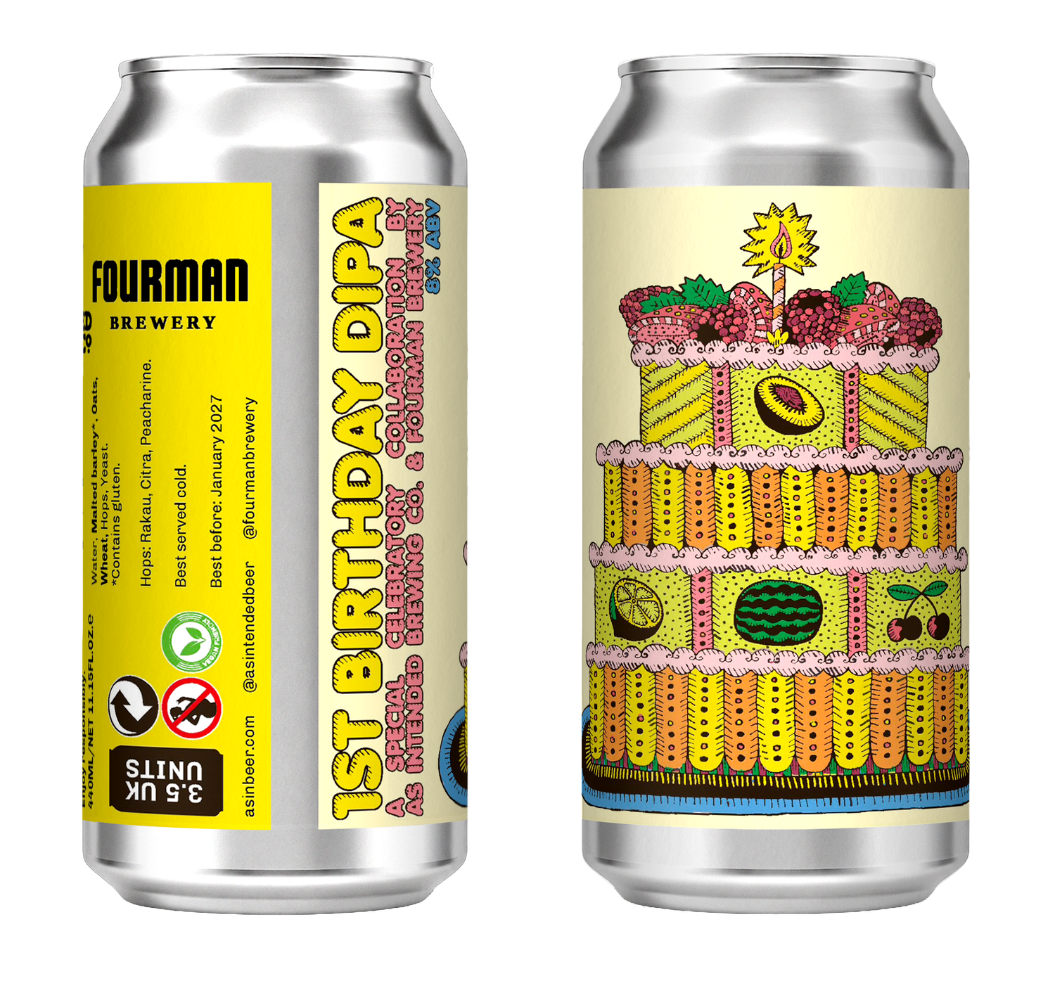 As Intended Brewing Co - 1st Birthday DIPA 8% (Fourman Brewing Collab)