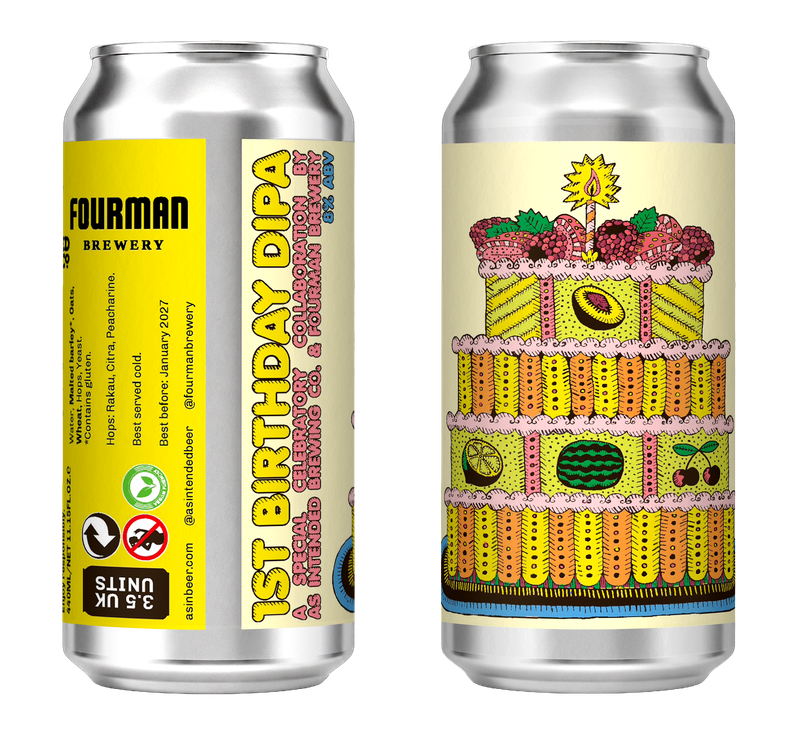 As Intended Brewing Co - 1st Birthday DIPA 8% (Fourman Brewing Collab)