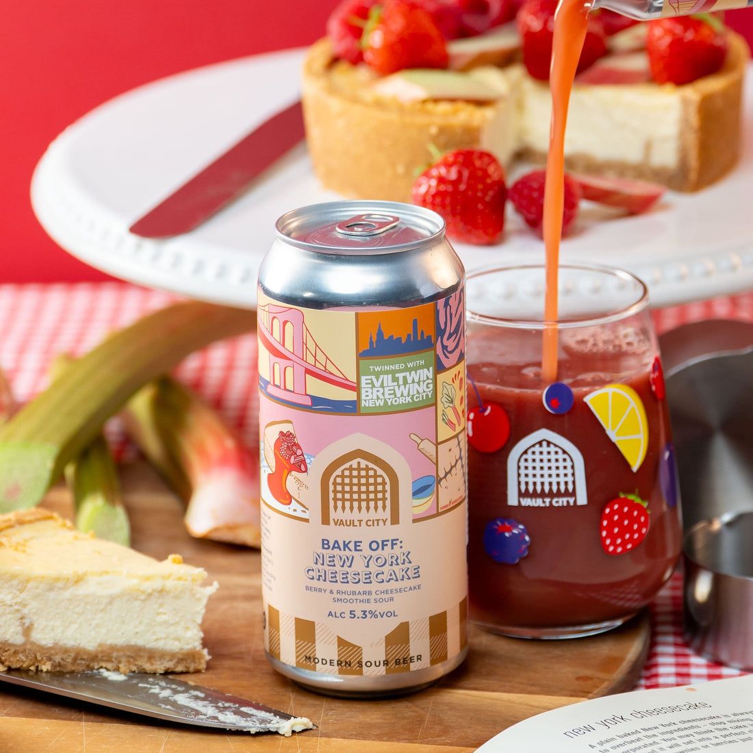Vault City X Evil Twin - BAKE OFF: NY Cheesecake Berry &amp; Rhubarb Cheesecake Smoothie Sour 5.3%