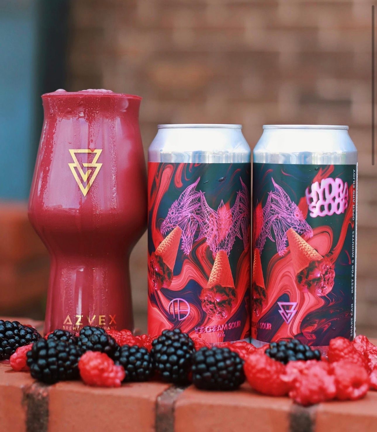 Azvex -Hydra SCOOP [Collab with Mortalis] Raspberry &amp; Blackberry Ice Cream Sour – 6% PRE-ORDER - ARRIVING APPROX 10TH SEPTEMBER
