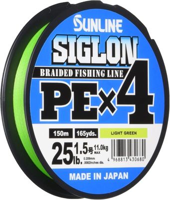 SUNLINE SIGLON PE ADV X8 light green 25lb 150mt. PE #1.5 - 0.209mm. (11 kg.)