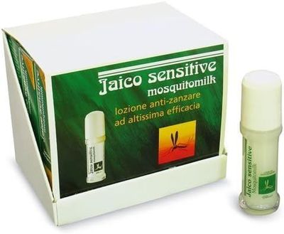Jaico sensitive antizanzare vasetto vetro latte privo alccol perfetto per bambini e neonati. 50ml.