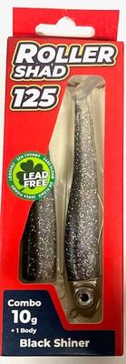 Roller Shad 125 10gr Color BLACK SHINER Combo+1 Body