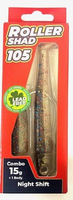 Roller Shad 105 15gr Color NIGHT SHIFT Combo+1 Body