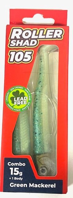Roller Shad 105 15gr Color GREEN MACKEREL  Combo+1 Body
