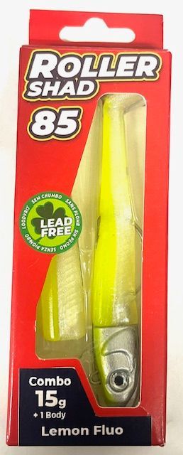Roller Shad 85 15gr Color LEMON FLUO  Combo+1 Body