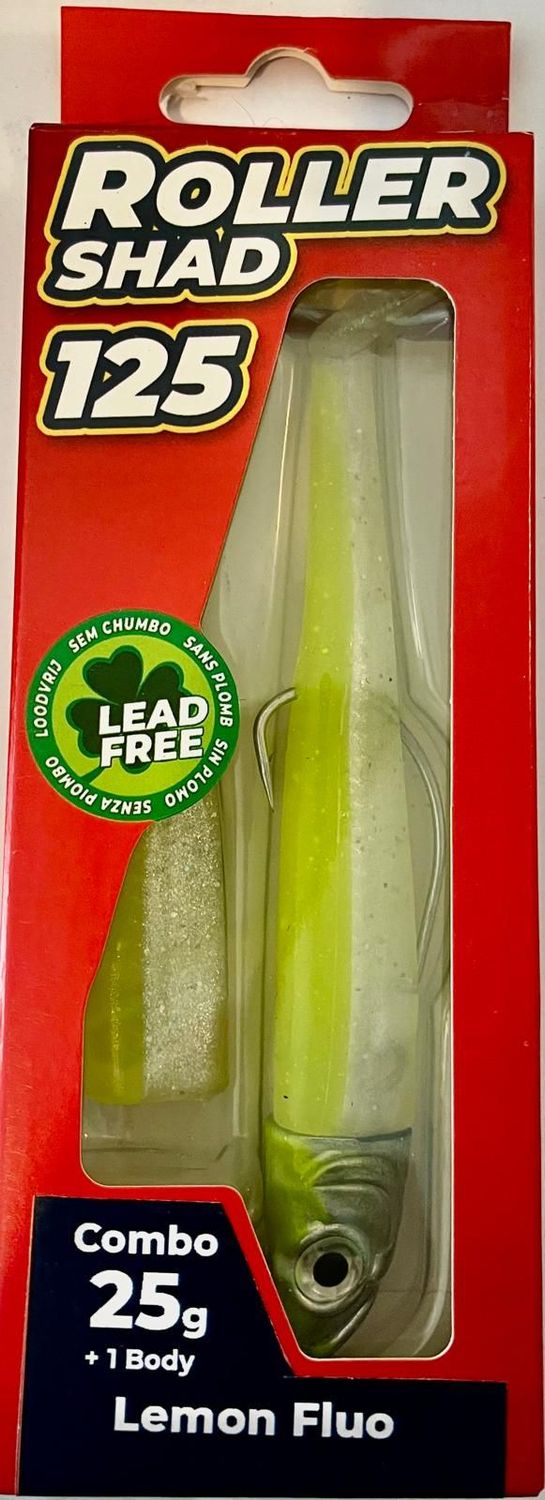 Roller Shad 125 25gr Color LEMON FLUO Combo+1 Body