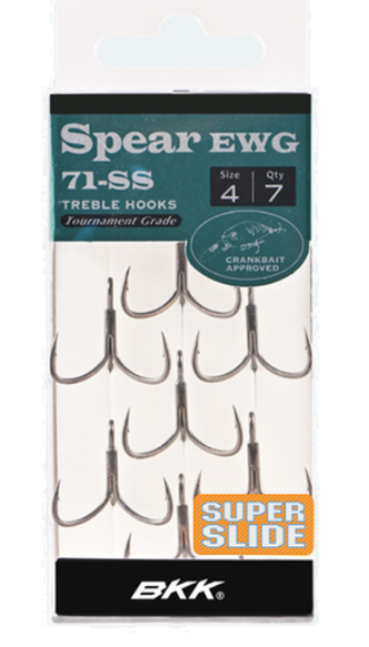BKK Tournament Grade Crankbait Treble Hook SPEAR EWG 71-SS 1/0  pz5