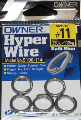 OWNER HYPER WIRE SIZE 11 250LB 5PZ