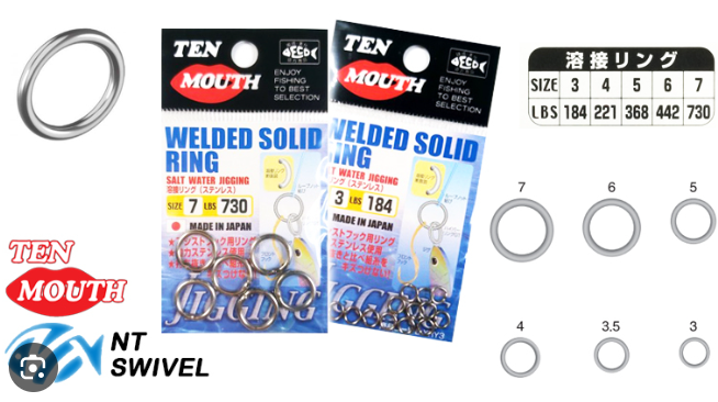 TEN MOUTH Welded Solid Ring Size 6 Jigging 442lb pz6