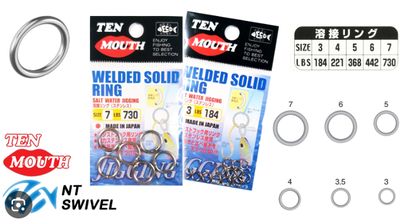 TEN MOUTH Welded Solid Ring Size7 Jigging 730lb pz6