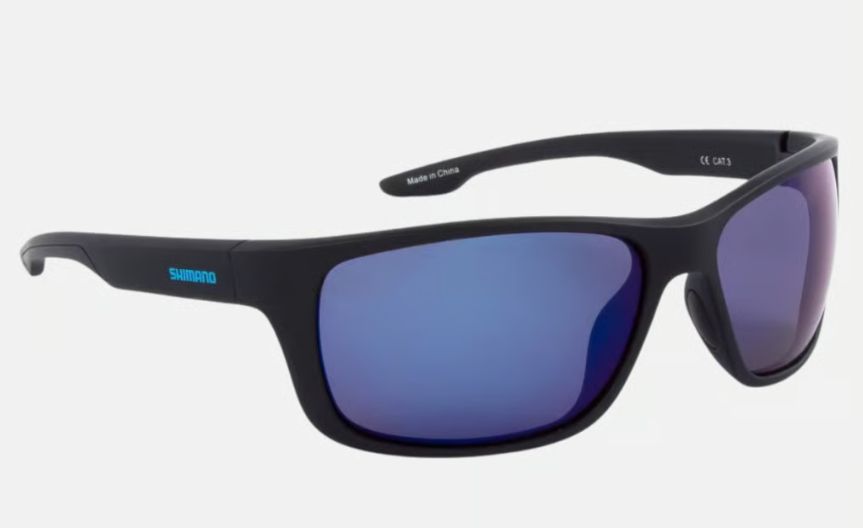 SHIMANO EYEWEAR MATTE BLACK & BLUE MIRROR
