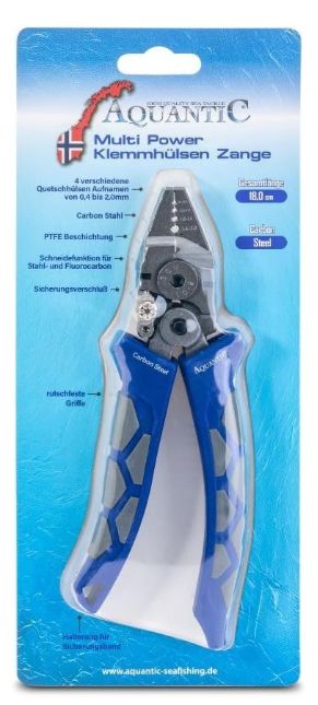 AQUANTIC Top Tackle Systems AQUANTIC Multi Power Pinza per manicotti di serraggio, 18,2 cm
