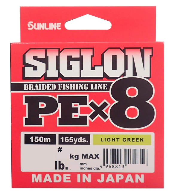 SUNLINE SIGLON PE 8X DARK GREEN 150mt 20lb 0.187mm 9.2kg
