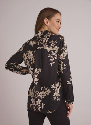 Ivory Floral Silk Shirt