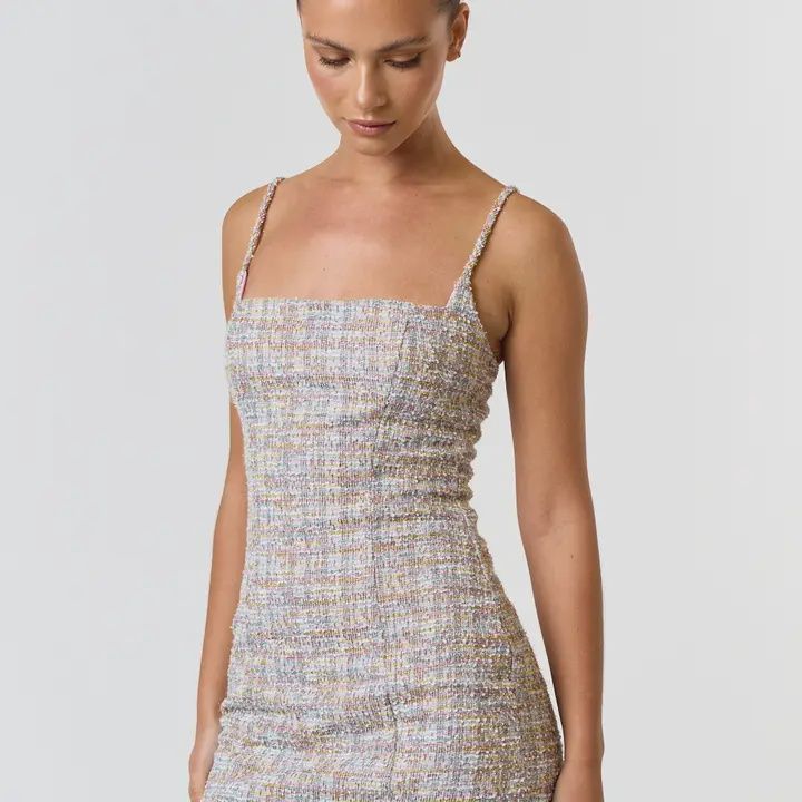Tweed Lavender Mini Dress