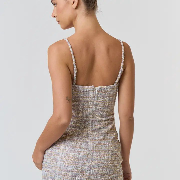 Tweed Lavender Mini Dress