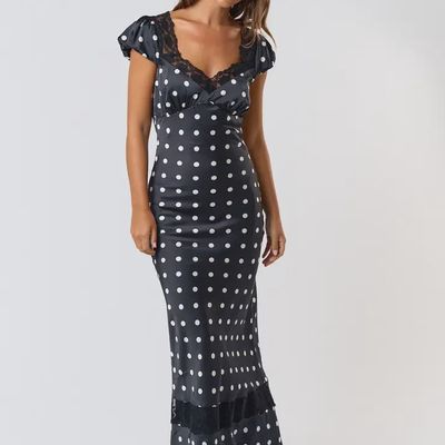 Polka Dot Satin Dress