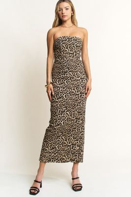 Leopard Jean Midi Dress